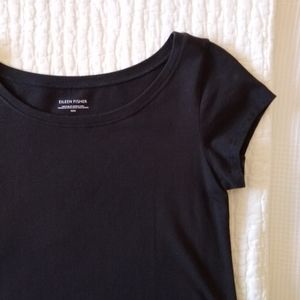 Eileen Fisher Organic Cotton Black Dress M ballet